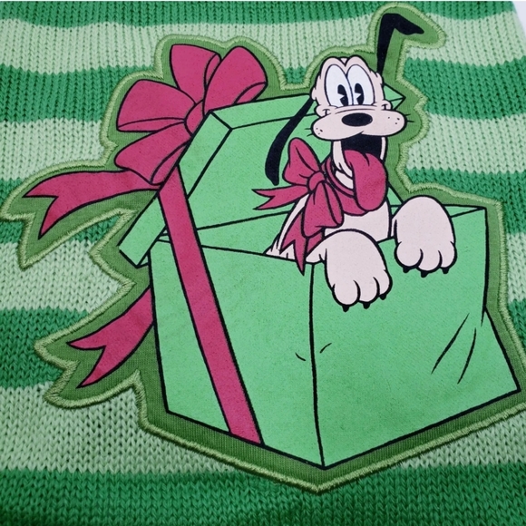Disney Pets Holiday Apparel Collecti Pluto Stripped Knit Sweater Size Small NWT - Picture 2 of 4